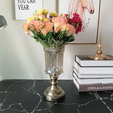 欧式创意时尚玻璃花瓶摆设样板房家客厅餐桌家居装饰品青复古摆件