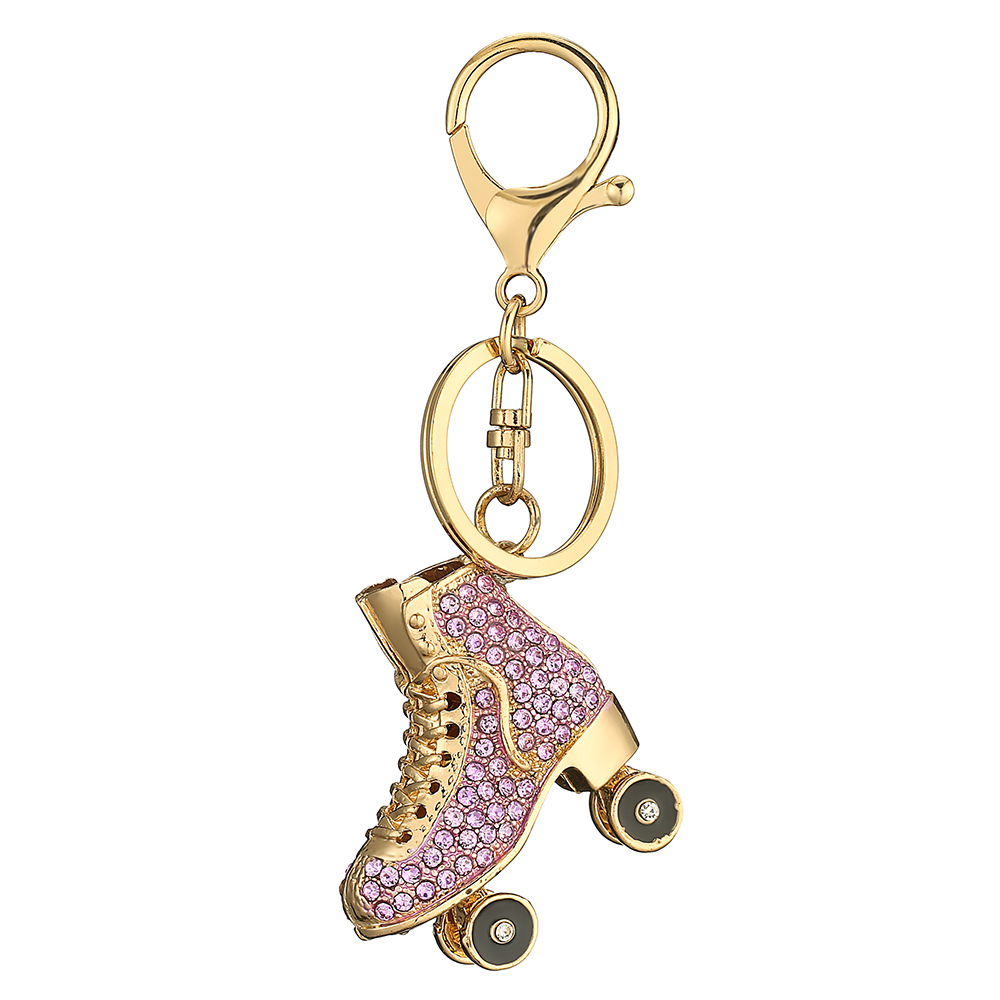 Amazon Automobile Hanging Ornament European and American Fashion Diamond the Skating Shoes Small Gift Creative Keychain Wholesale Metal