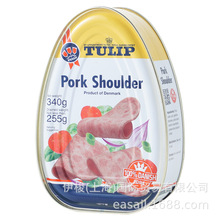 Tulip郁金香猪肩肉罐头340g丹麦进口方便速食火锅即食肉罐头批发