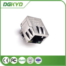 RJ45连接器  百兆集成变压器 单口带灯带翅带屏蔽  DGKYD厂家