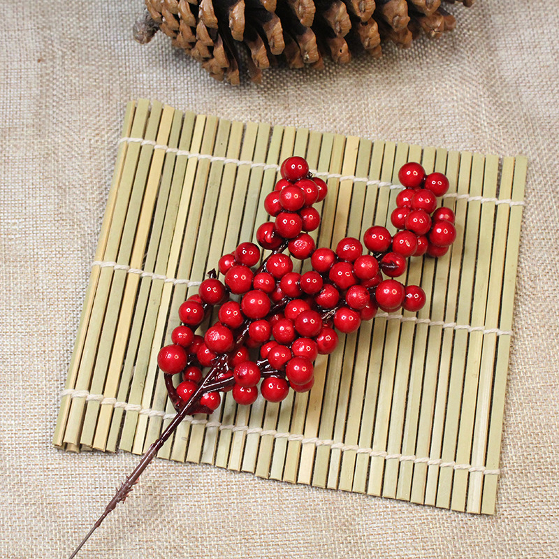 Christmas Chinese Hawthorn Simulation Red Berry Christmas Decoration Lovesickness Foam Chinese Hawthorn Chinese Hawthorn Branches New Garland Accessories