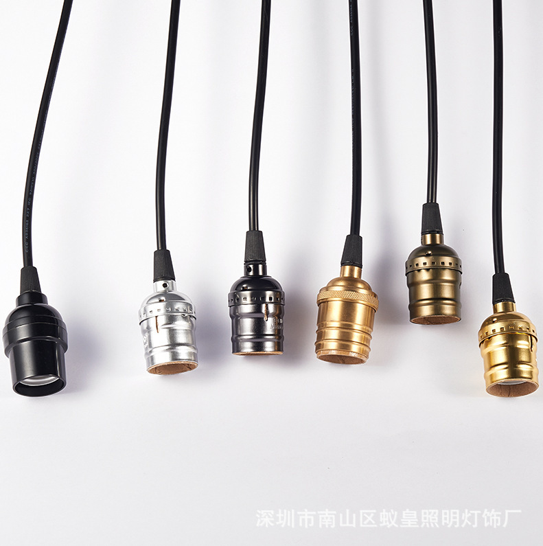 仿古吊灯灯头灯座爱迪生E27螺口酒吧茶馆复古吊线搭配复古风吊灯