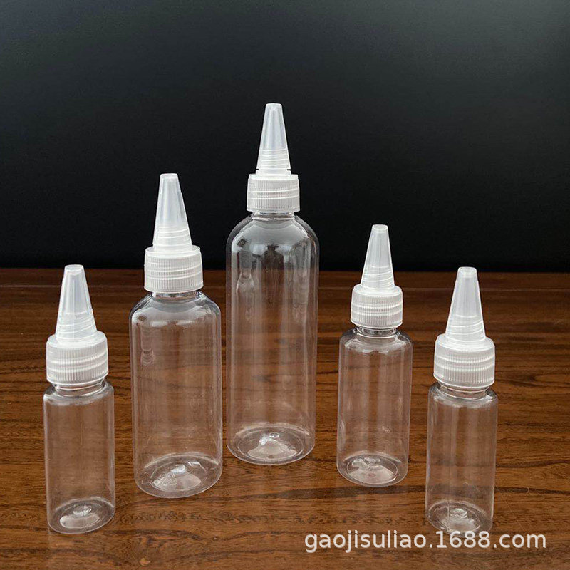 厂家现货30 50 100 200ml尖嘴瓶透明塑料瓶乳液挤压瓶分装瓶pet
