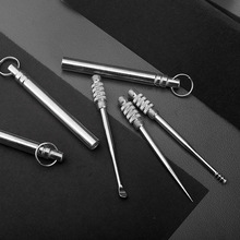 dental floss不锈钢收纳挖耳勺收纳不锈钢牙签家创意个性牙签户外