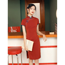 红色旗袍改良传统老上海民国日常女装中国风年轻款少女2020年新款
