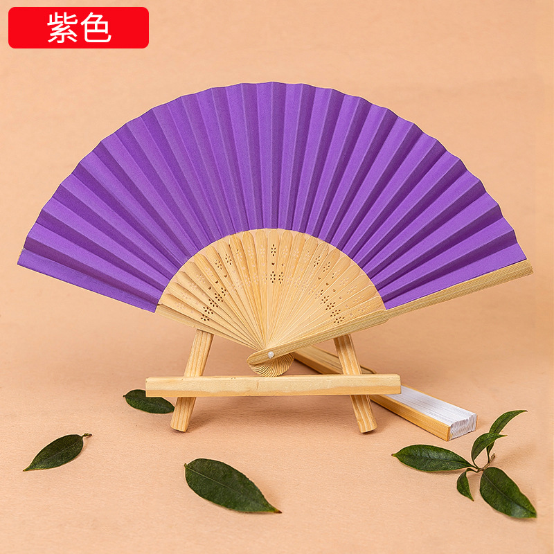 Large Blank Paper Fan White Paper Fan Diy Blank Fan Folding Fan White Paper Fan Painting White Fan Calligraphy and Painting Practice Fan Handmade White Fan