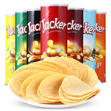 马来西亚进口杰克薯片160g罐装土豆片膨化食品零食小吃番茄味批发