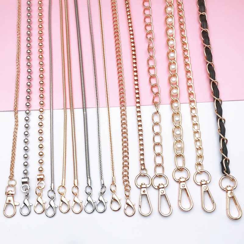 Metal Bags Chain Girls Slung over One Shoulder Phone Cover Lanyard Lanyard Lobster Buckle 110cm Gold Iron Chain Shoulder Strap