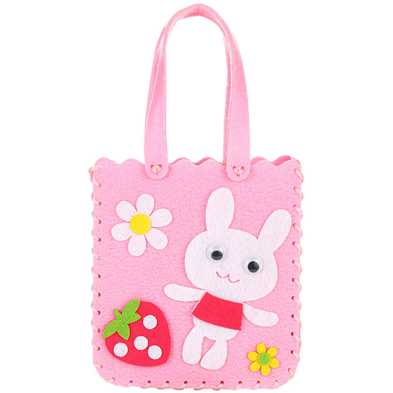 Non-Woven Fabric Bag Non-Woven Fabric Diy Handmade Bag Cartoon Three-Dimensional Paste Making Children's Hand Sewing Bag