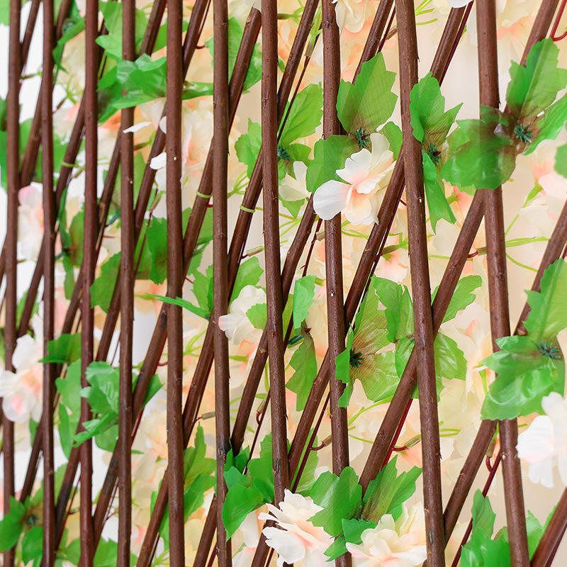 Fake/Artificial Flower Artificial Plant Artificial Fence Leaf Outdoor Wooden Fence Plant Courtyard Fence Fence Decorative Fence Telescopic Wooden Fence