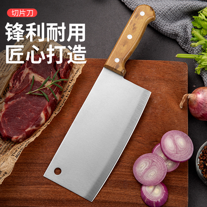 Stainless Steel Kitchen Knife Chef Kitchen Knife Cutting and Cutting Stall Products Household Bone Cutting Slicing Knife Stall Supply