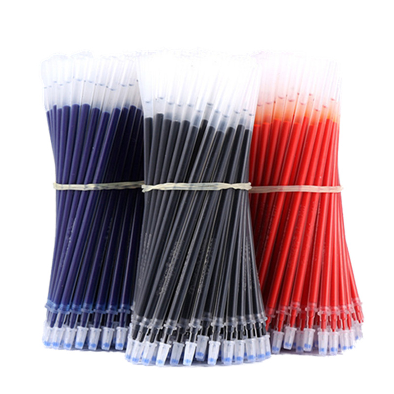 Factory Wholesale Gel Pen Refills Full Needle Tube Bullet 0.5mm Red Blue Black 0.38 Refill Direct Sales