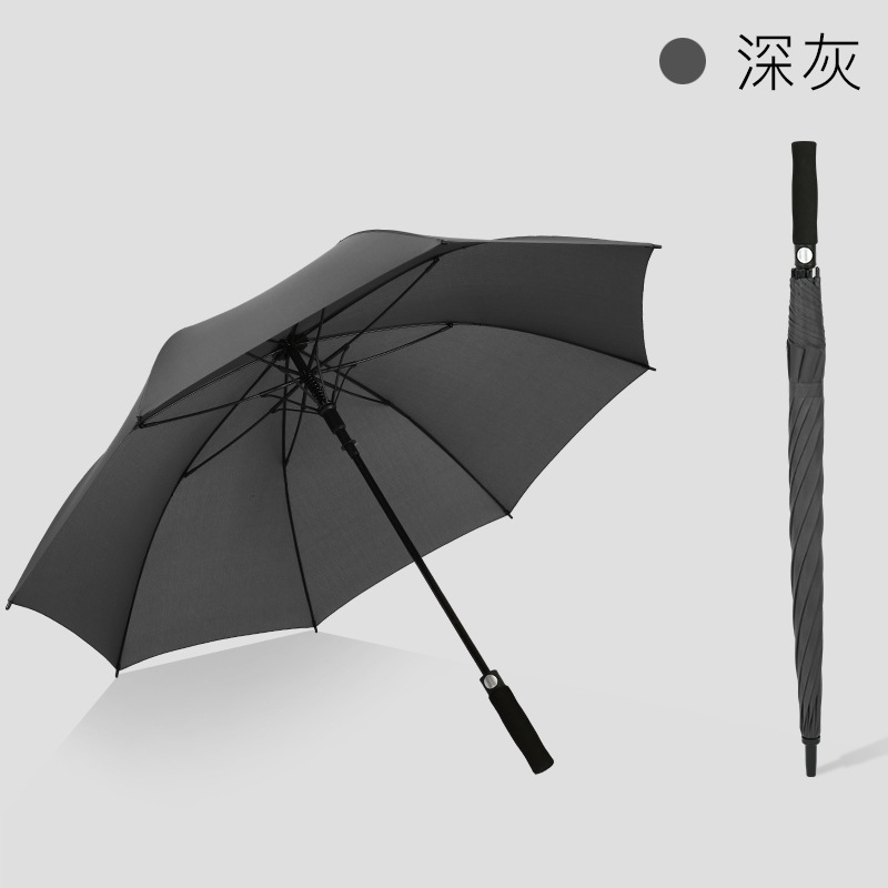 Wholesale Umbrella Fiber Automatic Business Straight Rod 27-Inch Golf Umbrella Printing Logo Gift Long Handle Advertising Umbrella