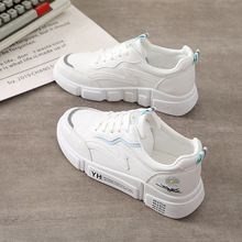 R7752小白鞋女2020新款高帮韩版学生平底板鞋秋款女皮面休闲夏季
