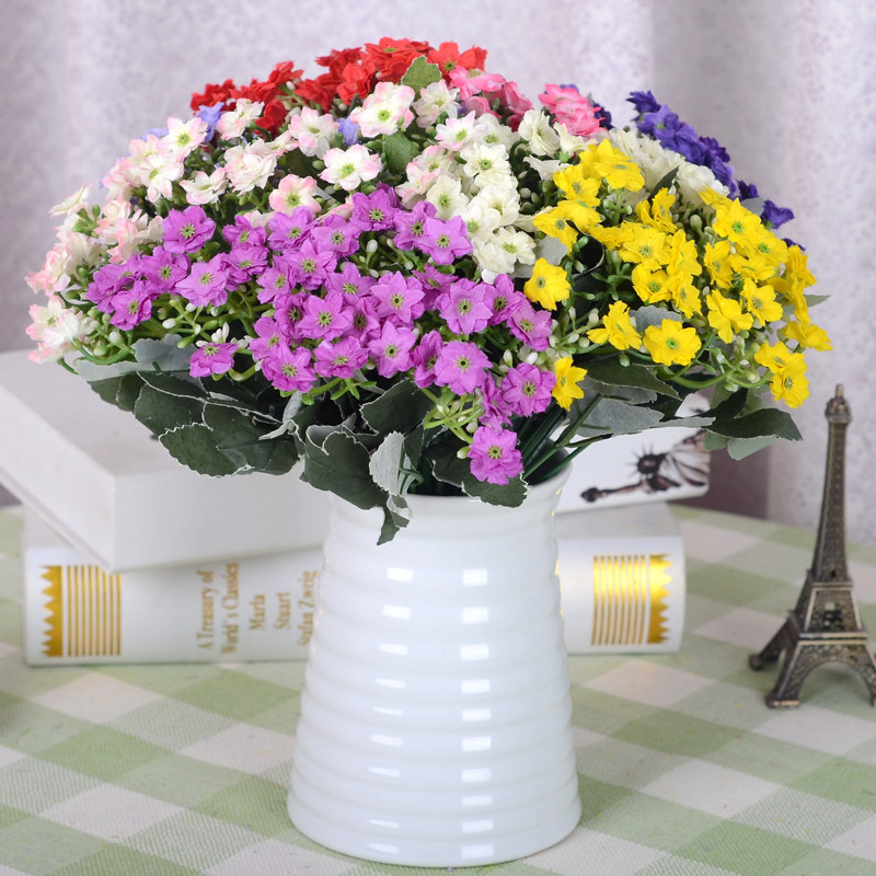 跨境仿真米兰36花米兰苞仿真花婚庆活动居家摆设用品绢花玫瑰