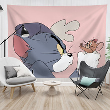 可爱猫和老鼠系列墙布背景布 ins挂布北欧卧室房间出租屋装饰墙毯