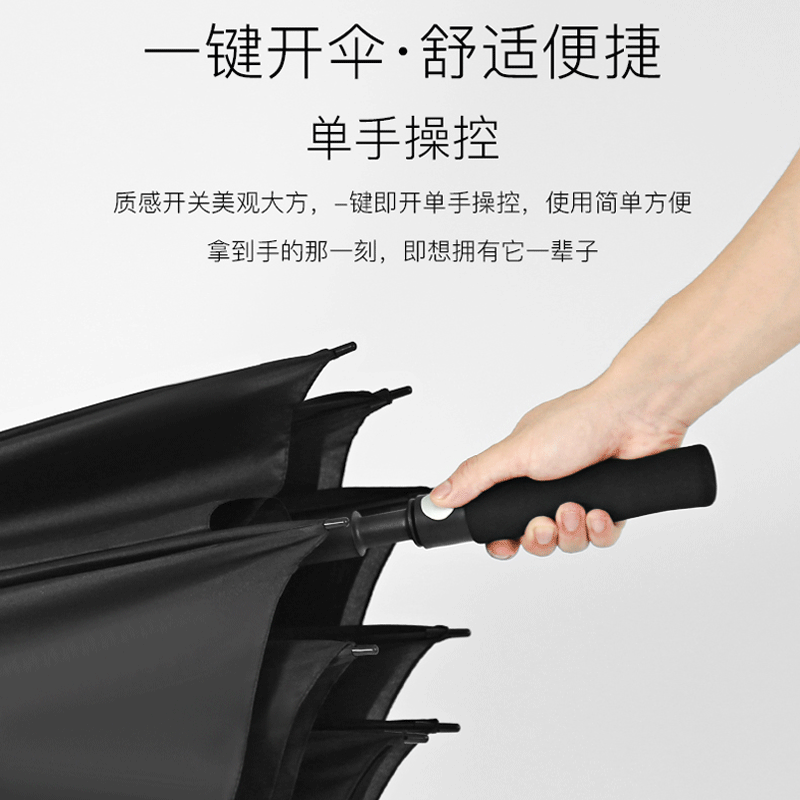 Wholesale Umbrella Fiber Automatic Business Straight Rod 27-Inch Golf Umbrella Printing Logo Gift Long Handle Advertising Umbrella