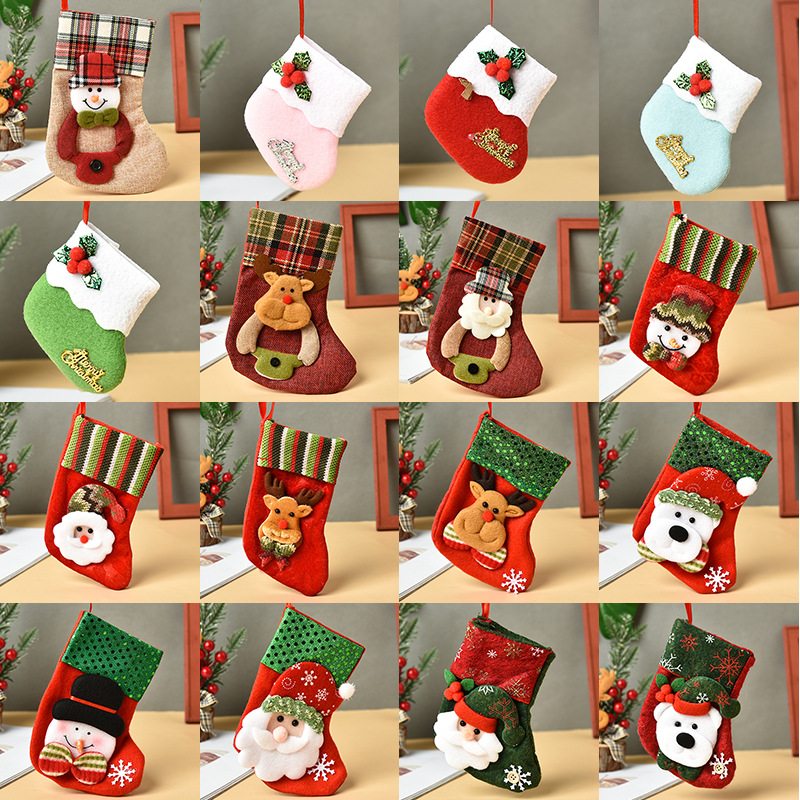 Christmas Decoration a Variety of Christmas Stockings Christmas Candy Socks Christmas Tree Pendants Gift Bag Christmas Stockings Wholesale