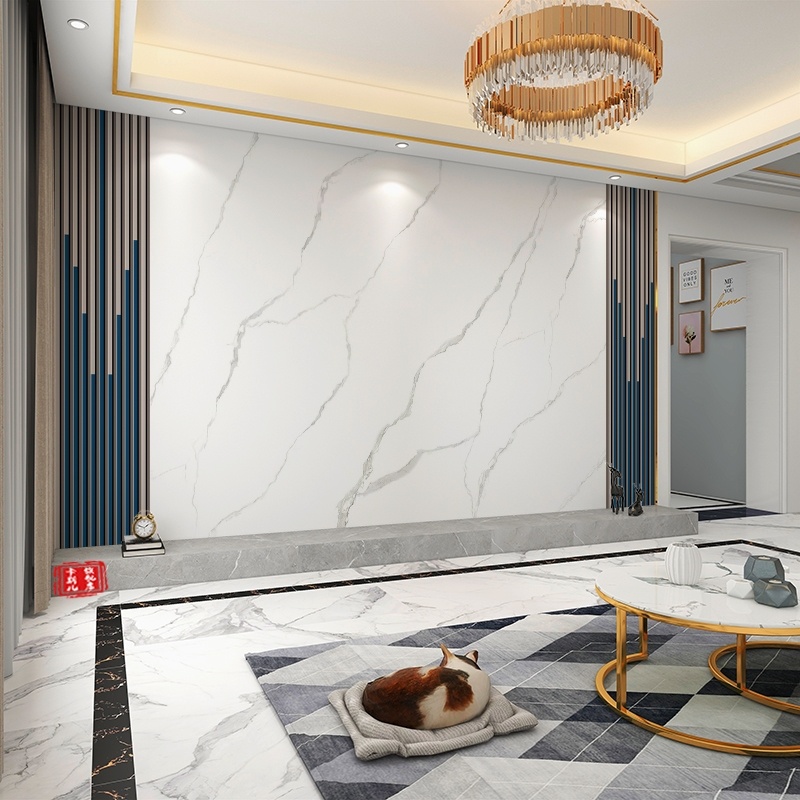 竹木纤维电视背景墙集成板客厅大理石纹护墙板卧室影视墙装饰扣板