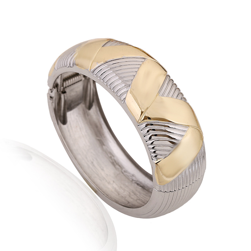 欧美外贸高档饰品 双色电镀精美手镯 韩版精致奢侈百搭手饰批发