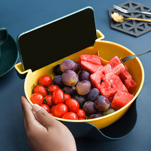 客厅水果盘双层果盆家用多功能沥水塑料创意水果篮懒人嗑瓜子神