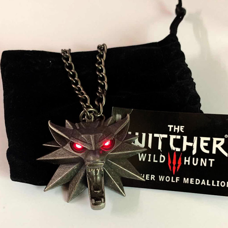巫师3led发光狼头项链游戏周边徽章witcher巫师吊坠挂件巫师勋章