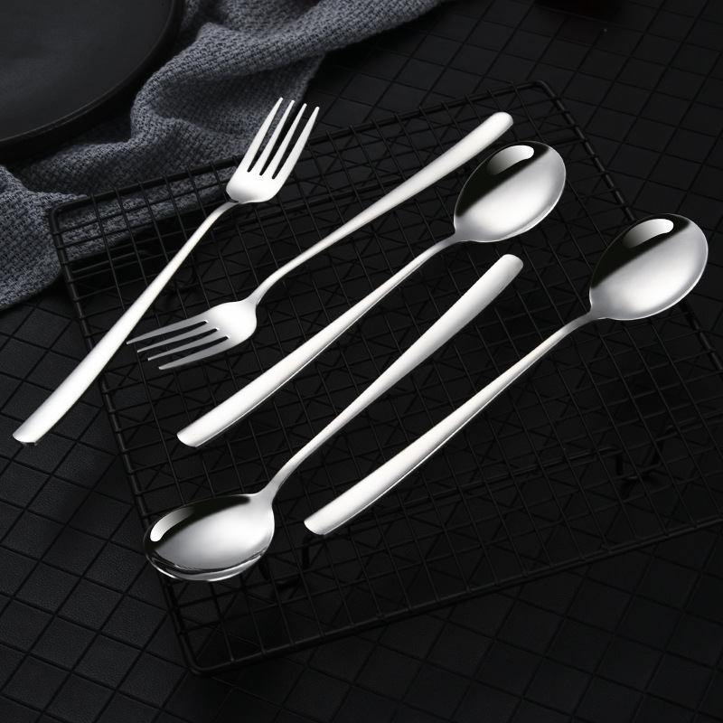 304 Stainless Steel Spoon Fork Korean Ins Style Spoon Internet Celebrity Tableware Good-looking Home Ladle Thickened Soup Spoon Fork