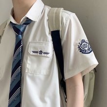 DK制服学院风短袖白衬衫男韩版潮流学生班服夏季日系jk情侣毕业装