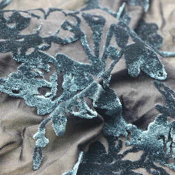 烂花韩国绒针织经编锦纶尼龙涤氨纶烧花不倒绒烂花韩国绒服装面料