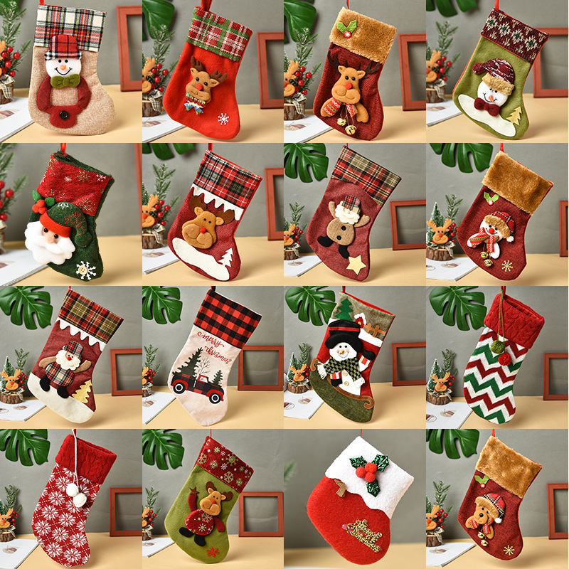 Christmas Decoration a Variety of Christmas Stockings Christmas Candy Socks Christmas Tree Pendants Gift Bag Christmas Stockings Wholesale