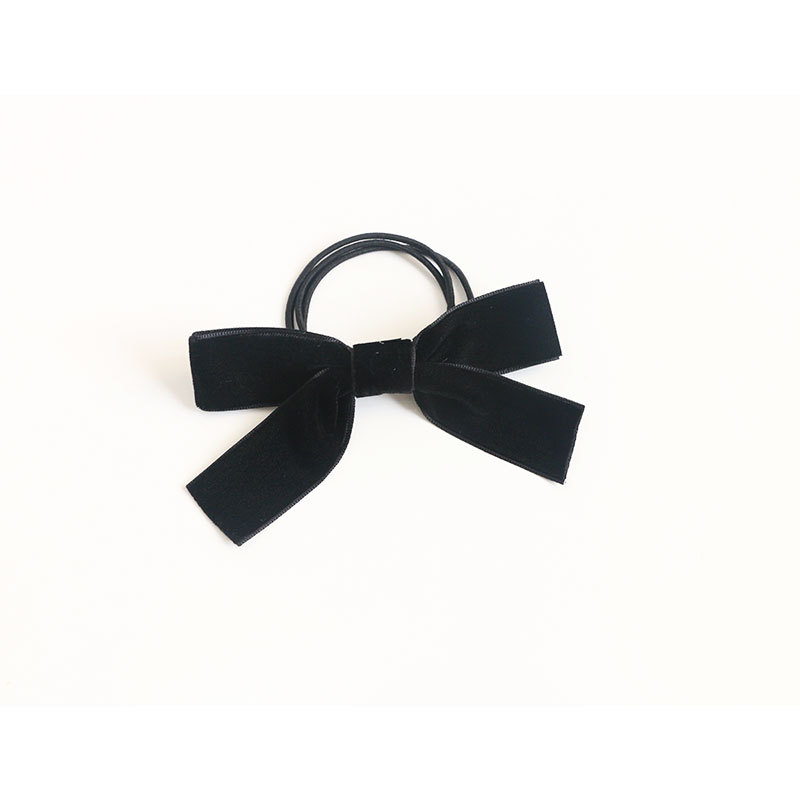 S French Style Girl's Hair Hoop Vintage Black Velvet Bow Barrettes Bangs Clip Top Clip Hair Accessories Brooch Hair Rope