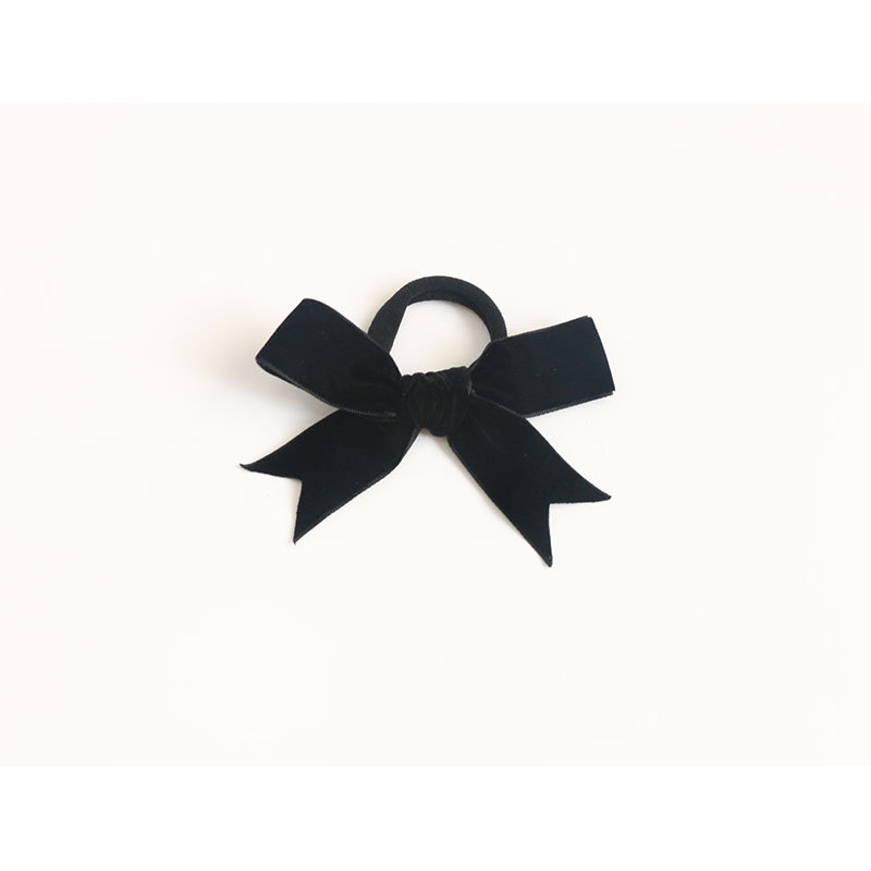 French Style Girl's Hair Hoop Vintage Black Velvet Bow Barrettes Bangs Clip Top Clip Hair Accessories Brooch Hair Rope