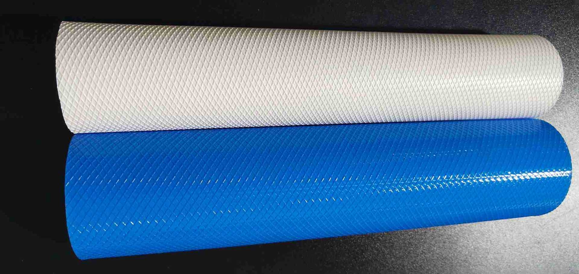 白色蓝色网格离型压纹膜pe压纹菱形膜导热硅胶膜0.15mm 0.25mm厚