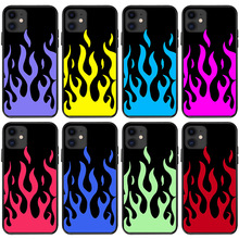 适用iPhone15跨境XR绿色火焰手机壳green Flames  phone case