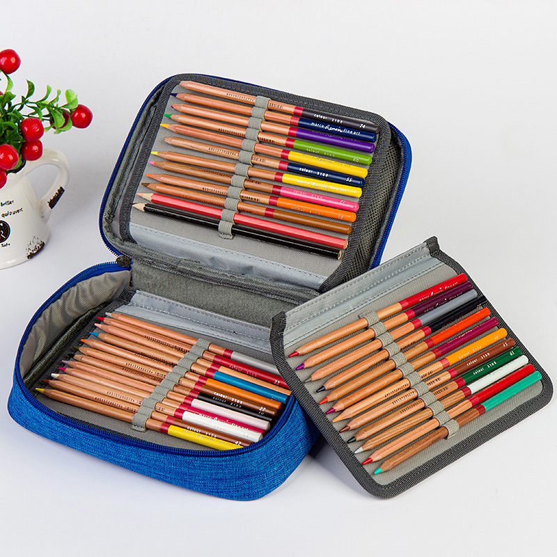 72 Colors Large Capacity Multifunctional Sketch Color Pencil Writing Brush Charcoal Pencil Painting Pen Curtain Pencil Box Pencil Case