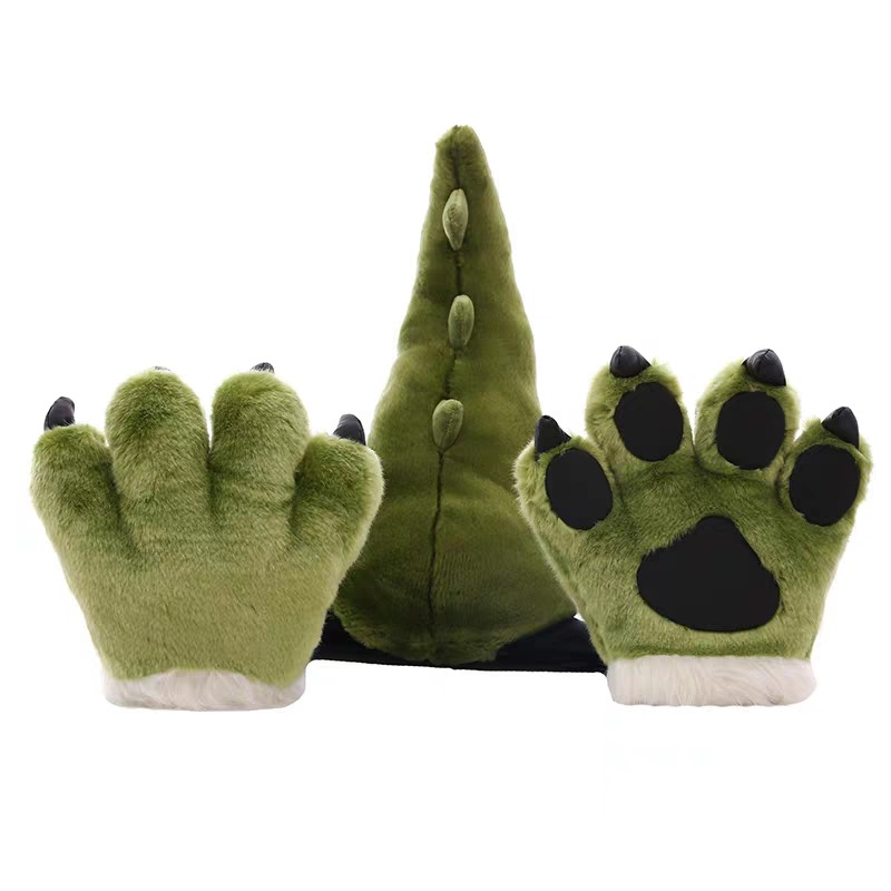 Animal Ear Headband Dinosaur Gloves Lion Tiger Tail Plush Toy Giraffe Scenic Spot Souvenir Wholesale