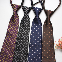 厂家热销正装8CM商务领带 男士拉链懒人领带小花腰果点子多款多色