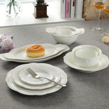 巴洛克浮雕盘碗碟水果盘西餐盘米饭碗叶纹咖啡杯壶套下午茶杯碟