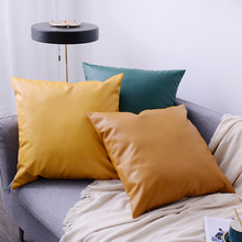 厂家现货批发新款北欧简约风格PU皮革沙发抱枕 软装设计沙发靠垫