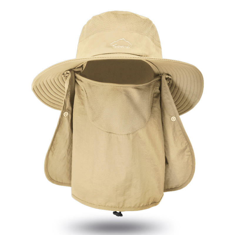 Fisherman Hat Men's Sunhat Summer Outdoor Quick-Drying Sun Protection Hat Fishing Breathable Sun Hat Female Face Cover Hat 9073