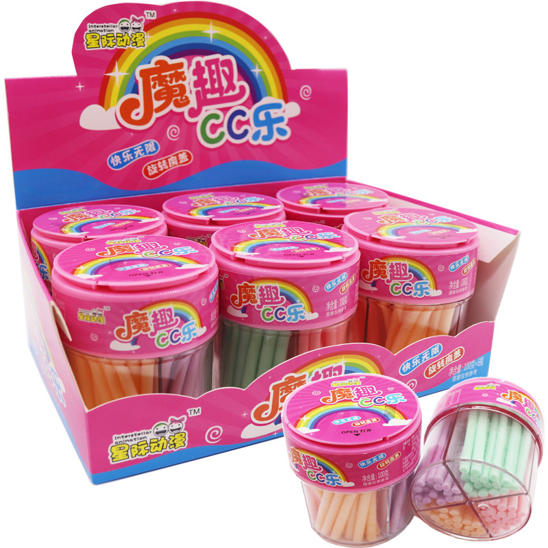 魔趣CC乐糖果创意儿童零食棒棒糖cc吸管糖果水果味玩具糖食品批发