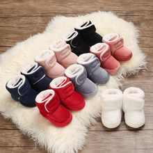 秋冬季棉鞋加绒雪地靴0-1岁男女宝宝保暖婴儿鞋软底鞋子学步鞋
