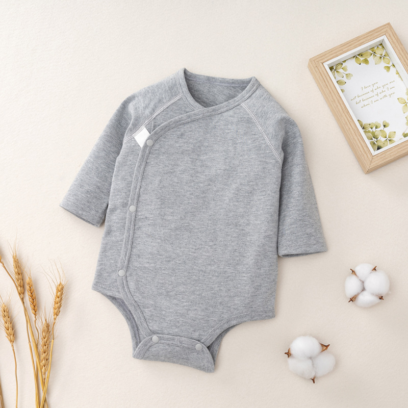 Newborn Clothes 2023 Spring and Autumn New Baby Long Sleeve Boneless Triangle One-Piece Romper Baby Cotton Sheath Baby Clothes