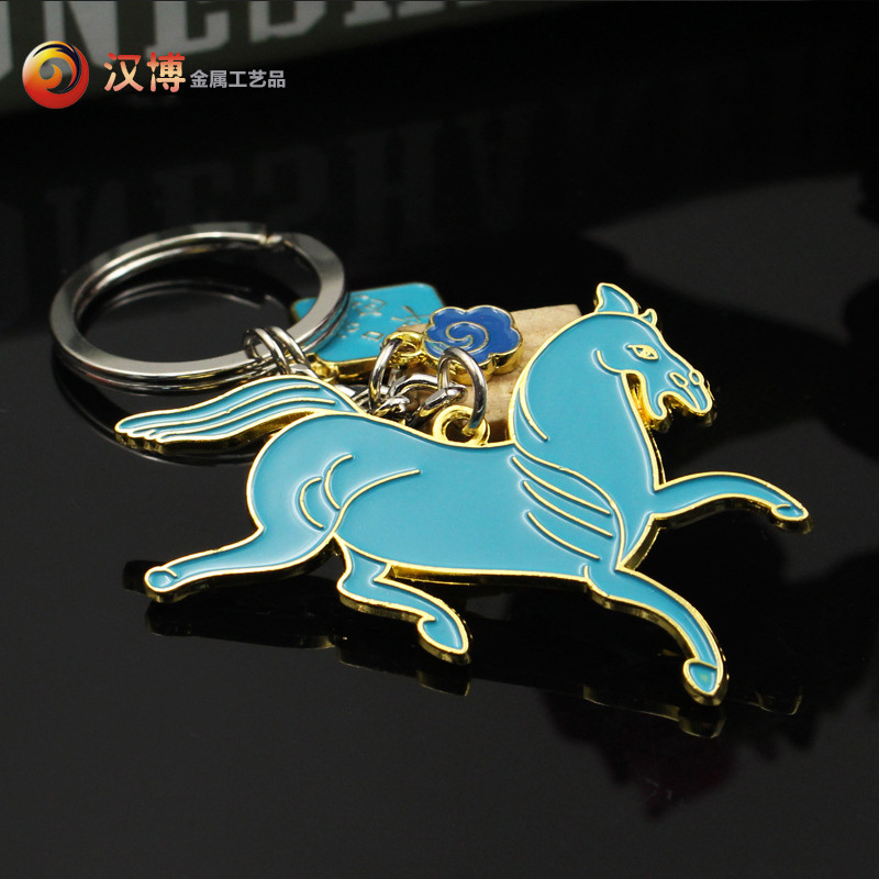 customized zinc alloy paint keychain cartoon pony metal advertising promotion keychain pendant customized