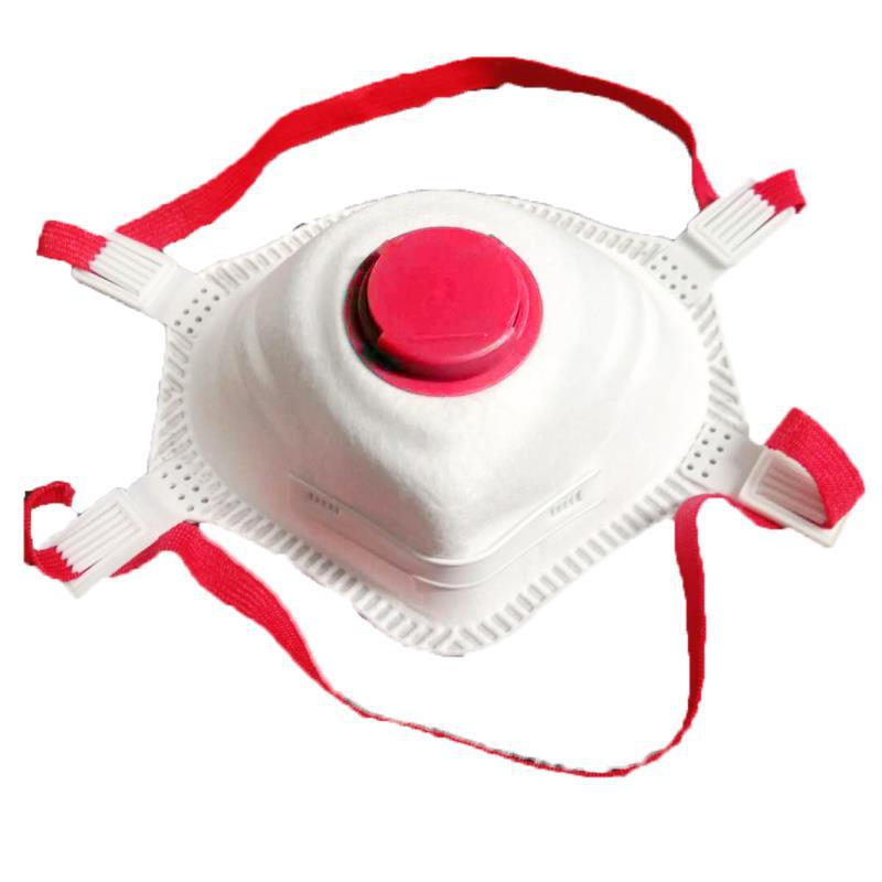 厂家直销无纺布防尘，防颗粒。头戴呼吸阀口罩FFP3防护一次性口罩