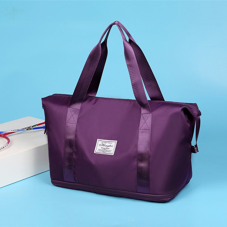 [Mushroom Coming] Portable Travel Bag Female Duffel Bag Large Capacity Large Capacity Expandable Storage Bag Foldable Fitness