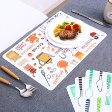 简约印花西餐垫欧式防滑餐桌垫创意塑料隔热垫碗垫长方形防热垫子
