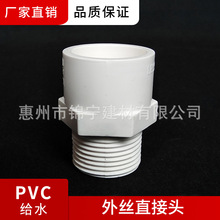 广东联塑白色PVC-U给水管供水管等径外丝直接外螺纹直通外牙直接