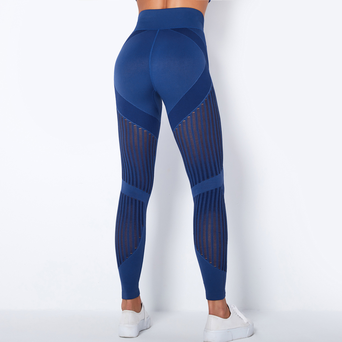 Cross-Border New Arrival Seamless Knitting Quick-Drying Hollow-out Yoga Pants High Waist Hip Lift Tight Sports Yoga Pants in Stock