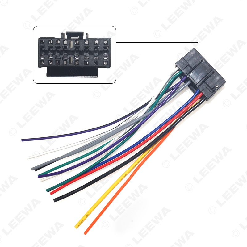 适用老款索尼jvc插头线16pin汽车主机音响线束cd机尾线电源喇叭线